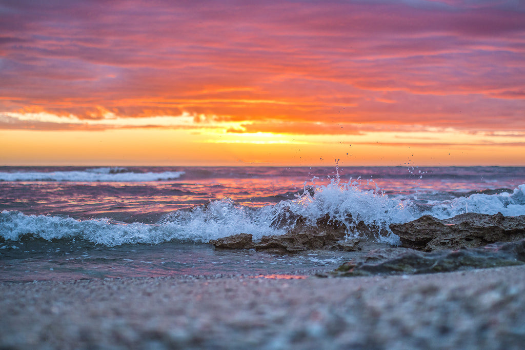 Splashing at Sunset